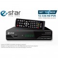 Skaitmeninis priedėlis DVB-T2 eStar 536 HD, USB, HDMI, RF, RCA
